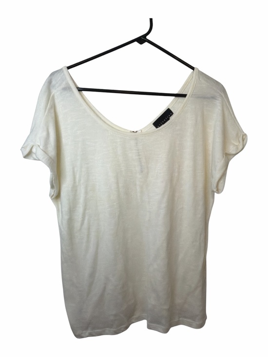 attention Tops - attention Cream Scoop Neck Short Sleeve Top
